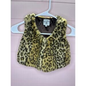 Mudpie Leopard Children’s Faux Fur Vest